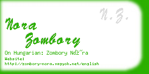 nora zombory business card